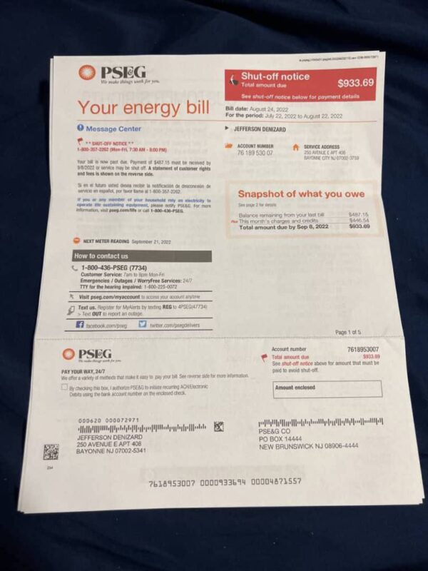 Utility bills